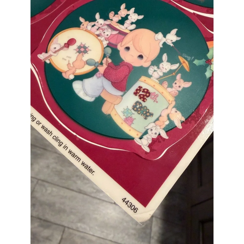 Precious Moments Window Decorations 12 Days Christmas Classic Clings Vintage 90s